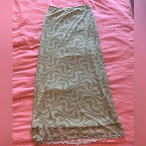 Bright teal maxi mesh skirt